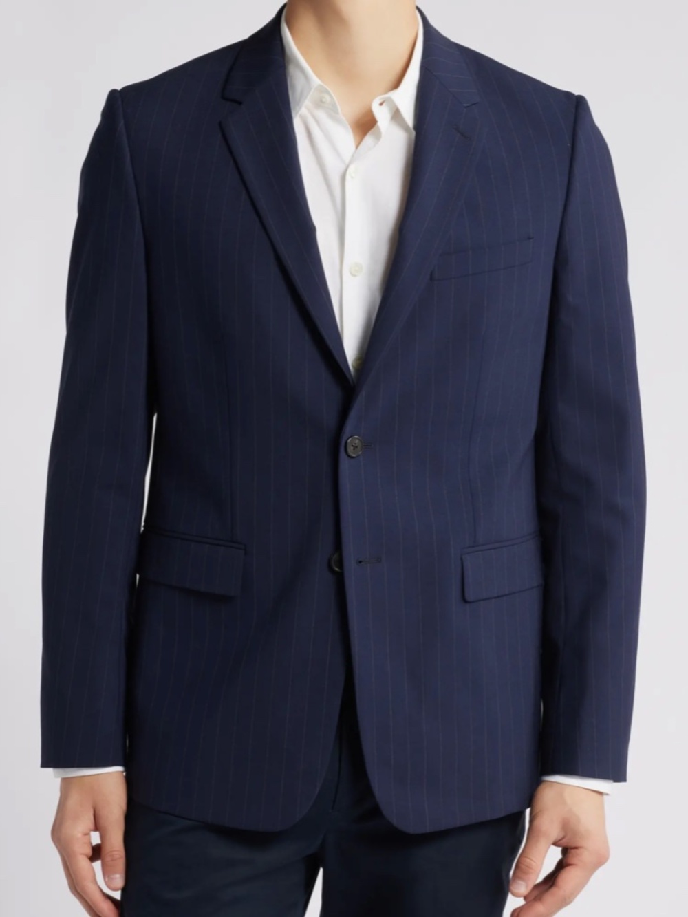 New Theory Chambers Pinstripe Wool Blend Blazer (Size: 38R) - Picture 7 of 12